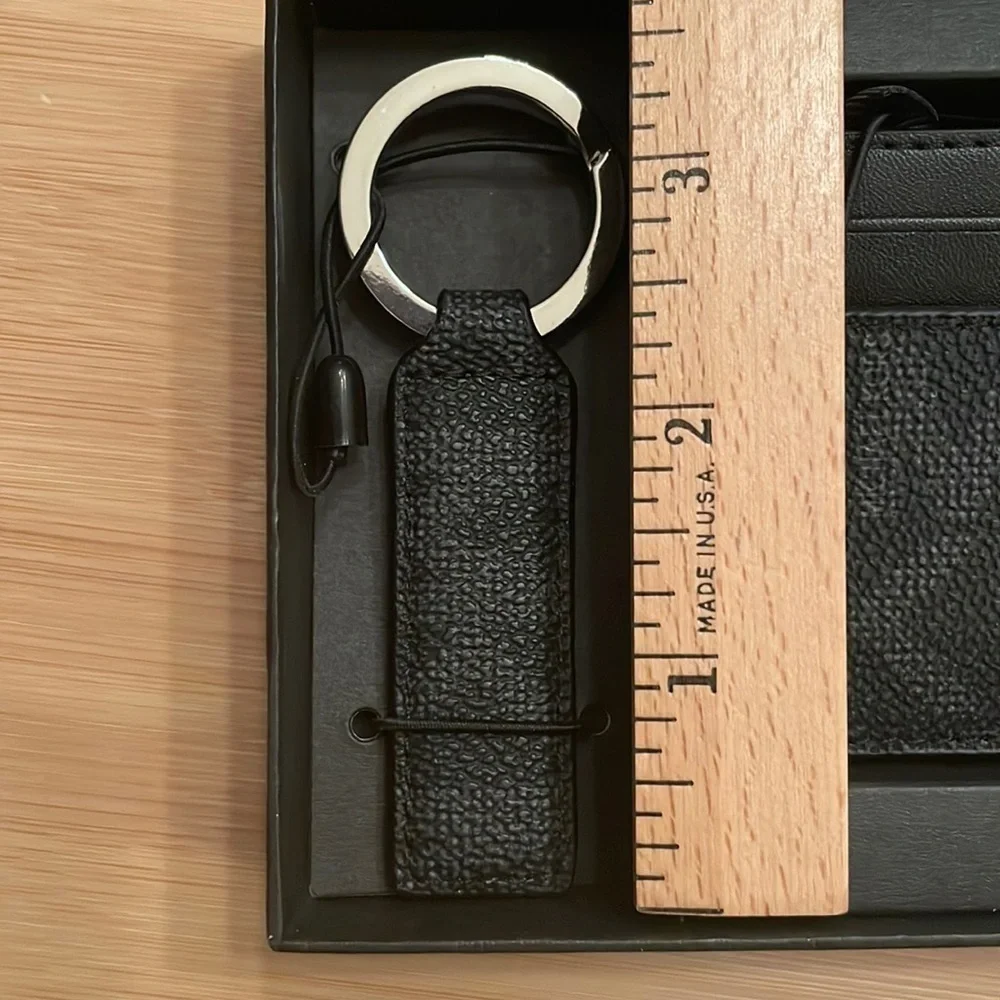 Brand New Michael Kors Black Jet Set Card Holder Case & Matching Keychain